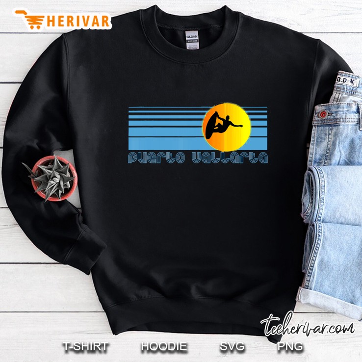 Puerto Vallarta Retro Style Mexico Surf Tee Mugs