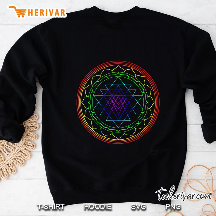 Sacred Geometry Psychedelic Art Tee, Sri Yantra Mandala Mugs