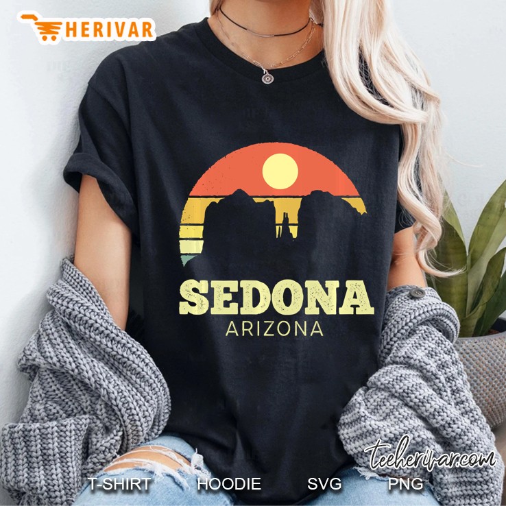 Sedona Arizona Vintage Sunset Adventure Outdoors Ladies Tee