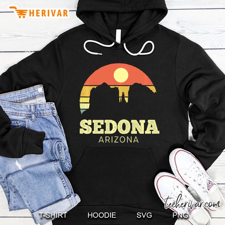 Sedona Arizona Vintage Sunset Adventure Outdoors Hoodie