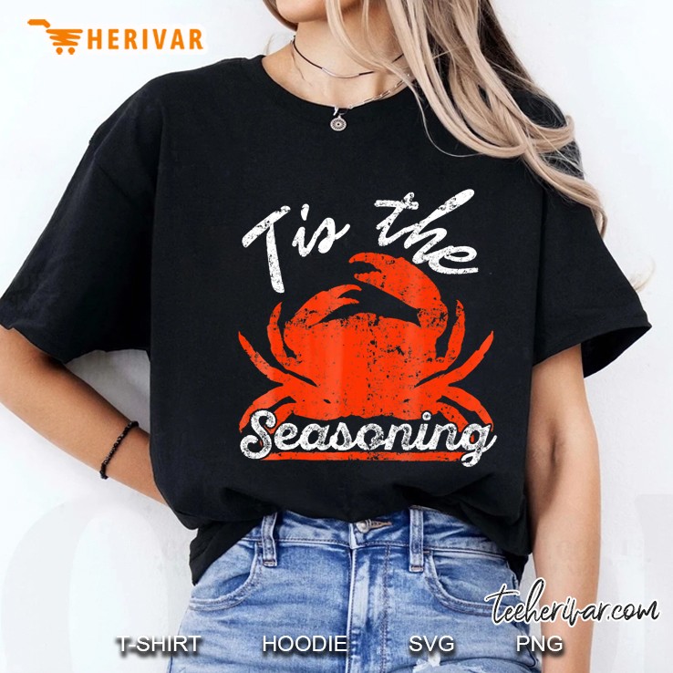Tis The Seasoning Funny Crab Lover Ladies Tee