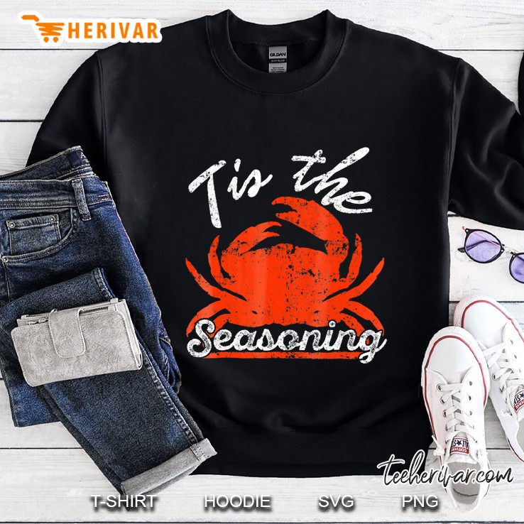 Tis The Seasoning Funny Crab Lover Sweatshirt