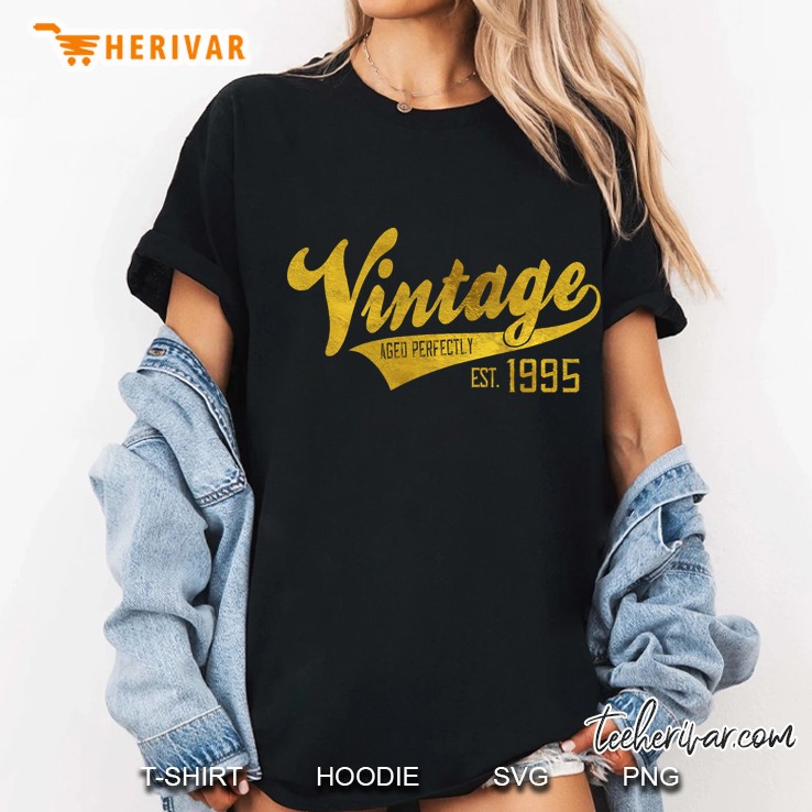 Vintage Est 1995 25 Yrs Old B-Day 25Th Birthday Gift Pullover Ladies Tee