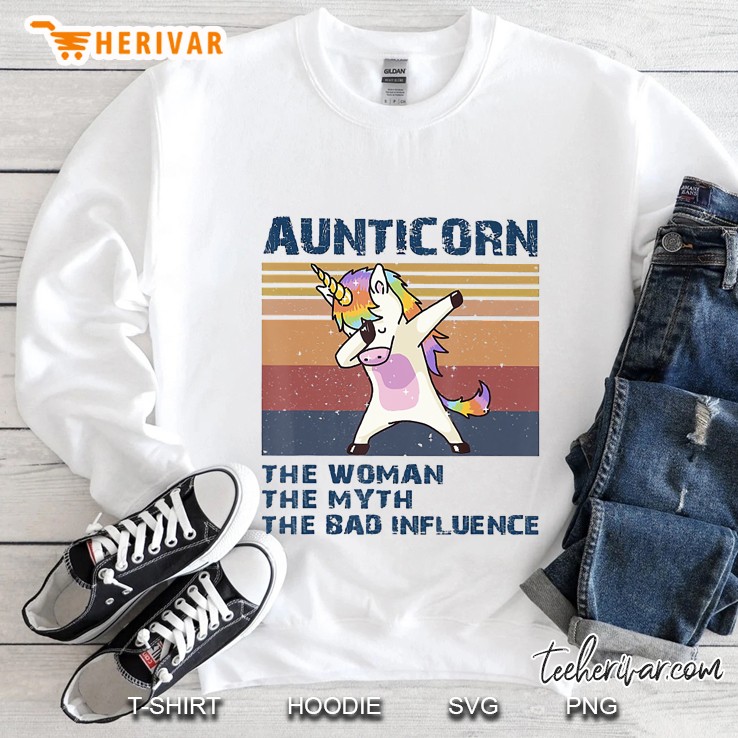 Aunticorn The Woman The Myth The Bad Influence Funny Unicorn Mugs