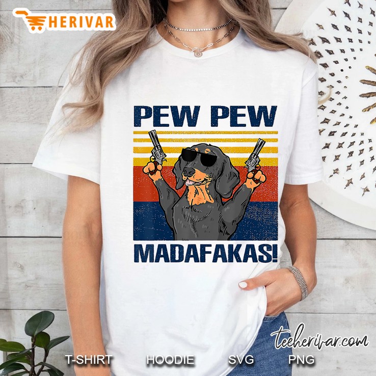 Dachshund Pew Pew Vintage Hoodie