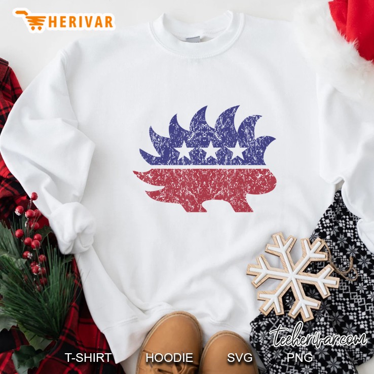 Distressed Libertarian Porcupine Cool Stylized Freedom Gift Sweatshirt