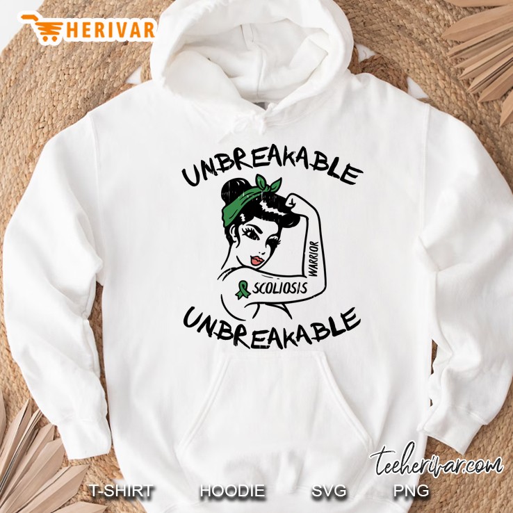 Scoliosis Warrior Unbreakable Awareness Support Women Gift Pullover Hoodie