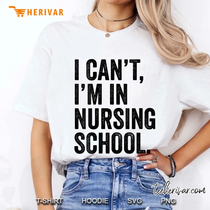 Womens I Can't I'm In Nursing School Funny V-Neck Hoodie