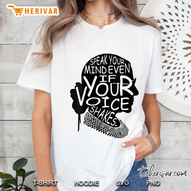 Womens Speak Your Mind Even If Your Voice Shakes V-Neck Ladies Tee