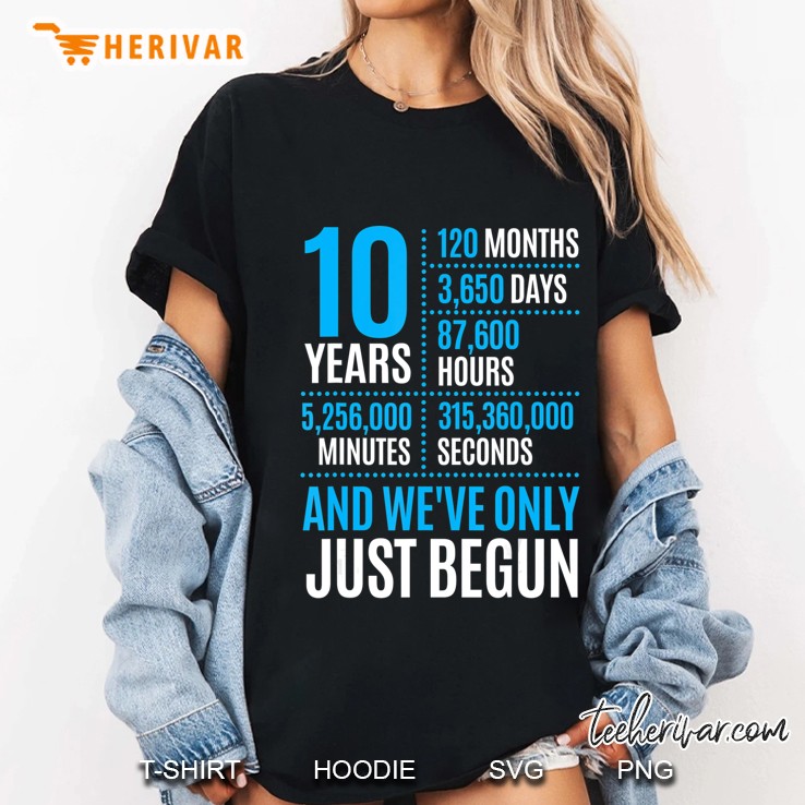 10 Year Anniversary Couple Her Or Him Wedding Gift Hoodie