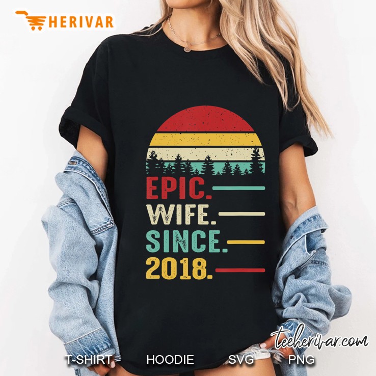 2Nd Wedding Anniversary Gift For Her Epic Wife Since 2018 Ver2 Ladies Tee
