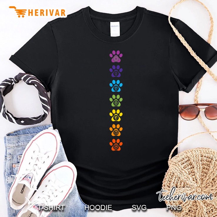 7 Chakras Puppy Paw Print Cute High Vibe Conscious Shirt