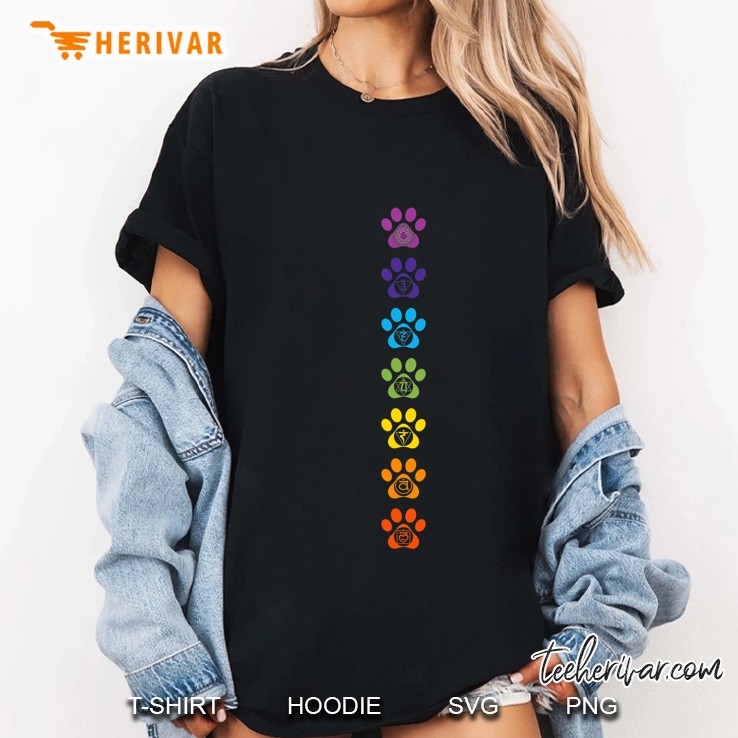 7 Chakras Puppy Paw Print Cute High Vibe Conscious Hoodie