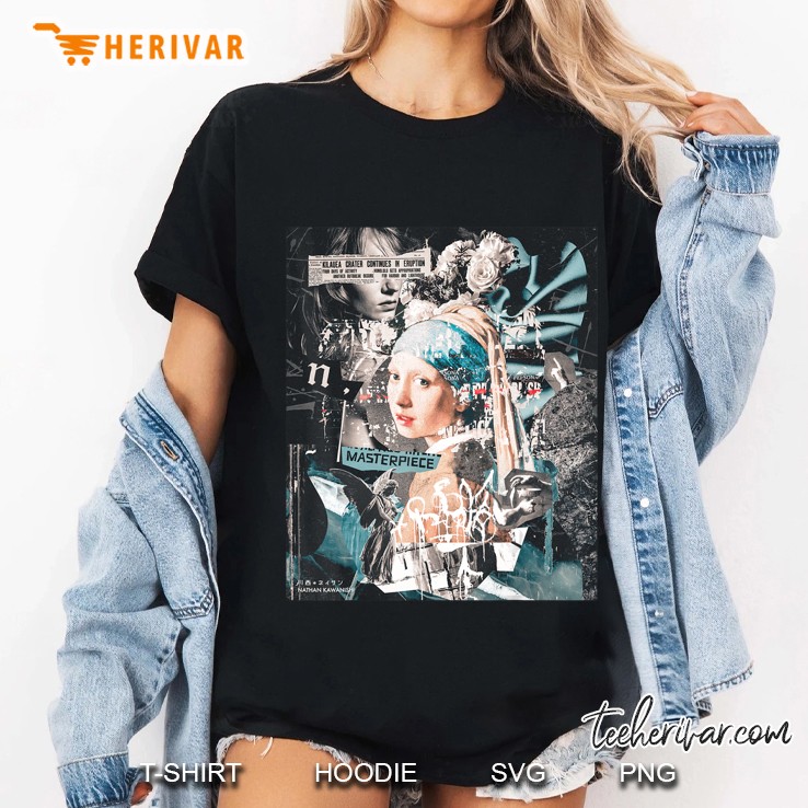 Aesthetic Pearl Earring Art Streetwear Fashion Graphic Tee Ladies Tee