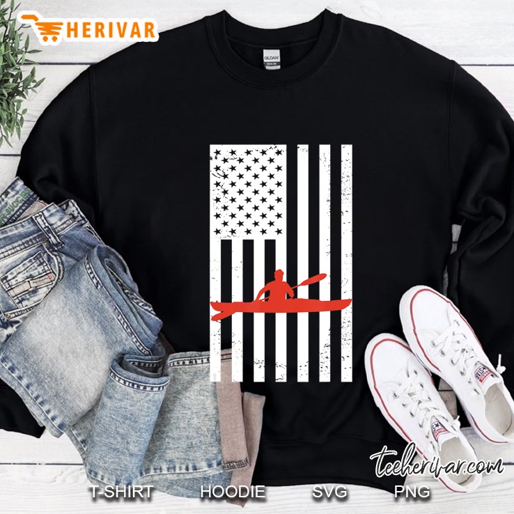 American Flag Kayak Kayaking Gift For Kayaker Sweatshirt