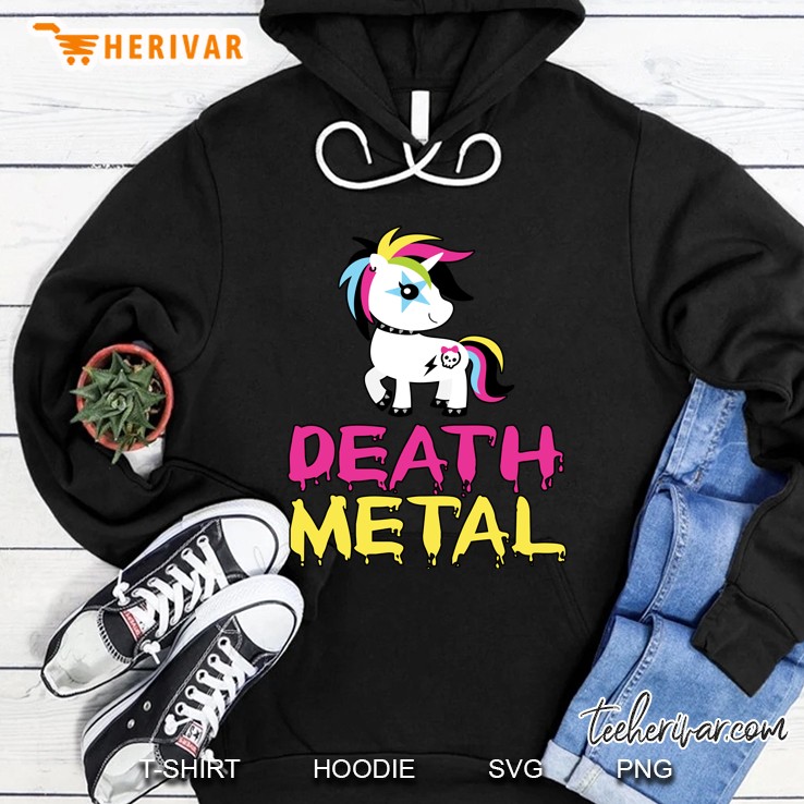 Death Metal Rainbow Unicorn Heavy Metal Cool Concert Hoodie