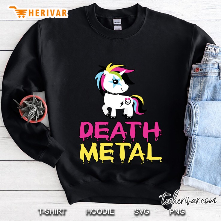 Death Metal Rainbow Unicorn Heavy Metal Cool Concert Sweatshirt