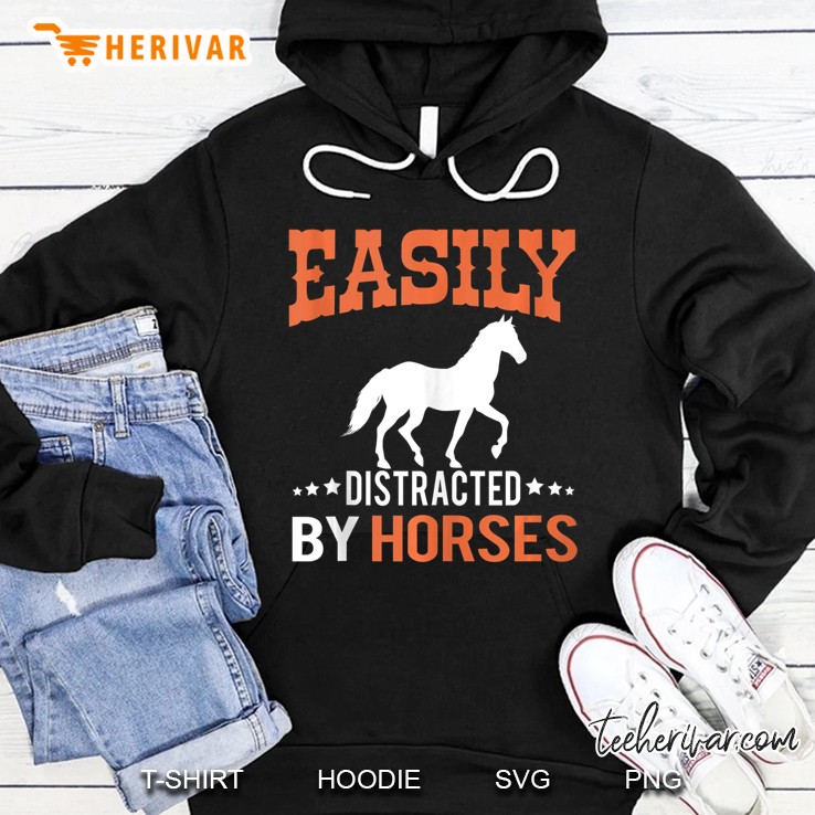 Easily Distracted By Horses Women Girls Horse Riding Gift Tank Top Mugs