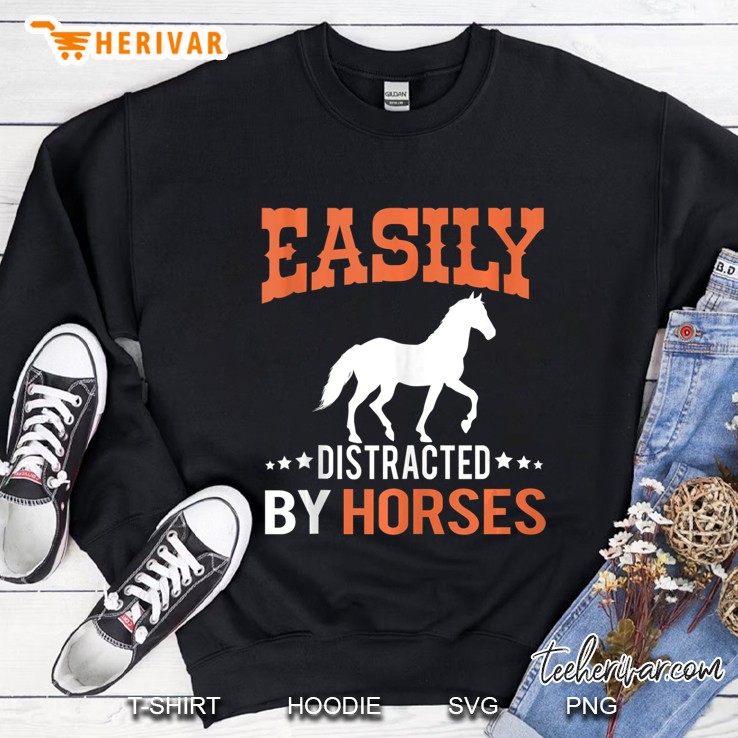 Easily Distracted By Horses Women Girls Horse Riding Gift Tank Top Mugs