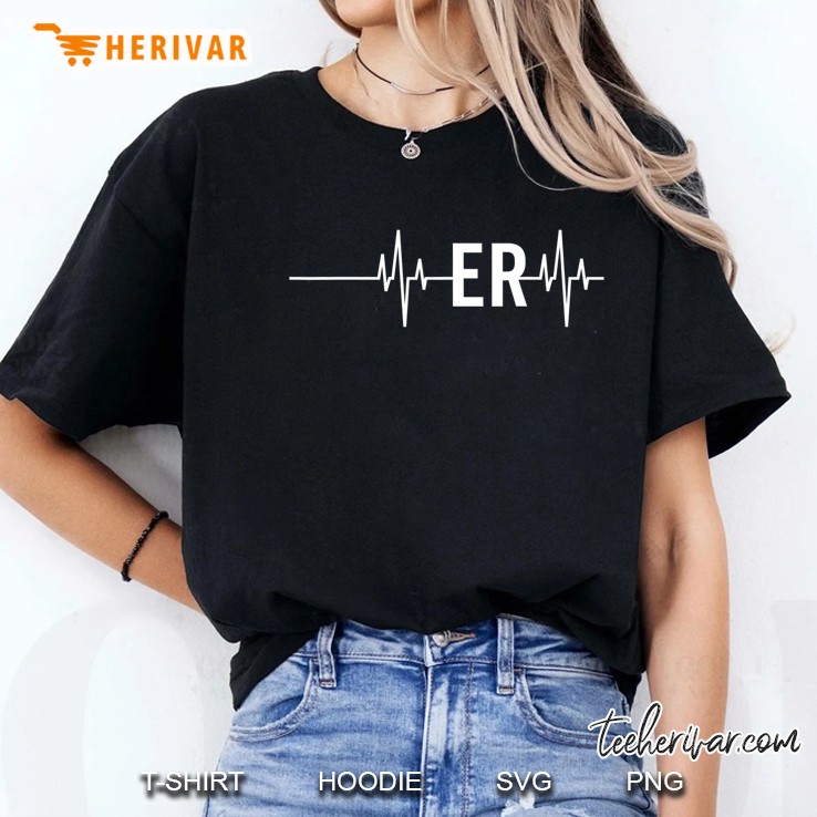 Emergency Medicine Physician Nurse Gift Er Heartbeat Hoodie