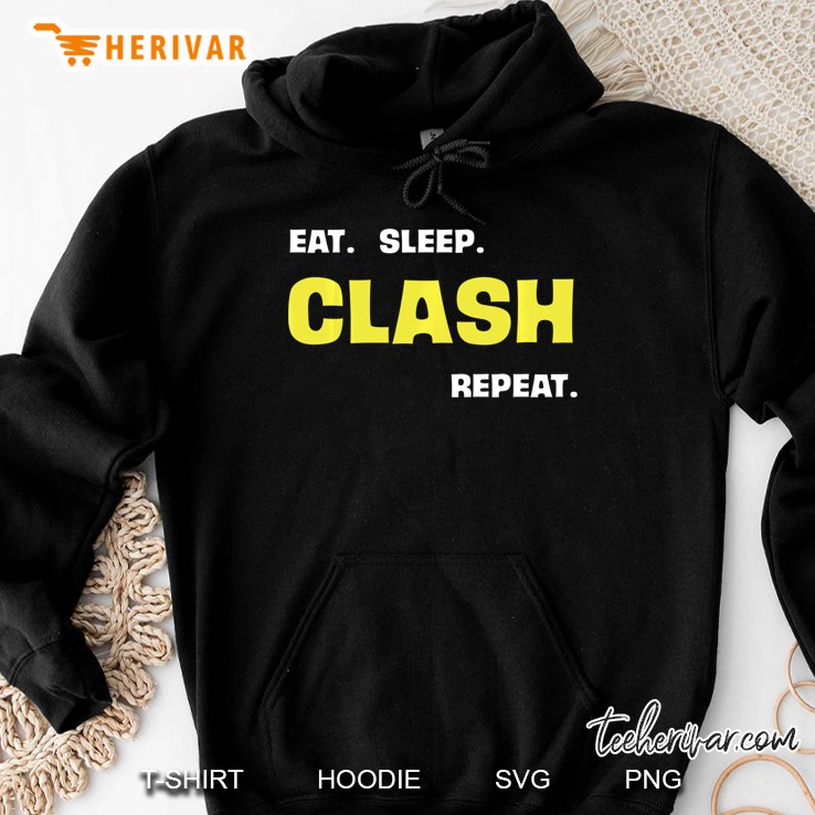 Funny Eat Sleep Clash Repeat Gaming Hoodie