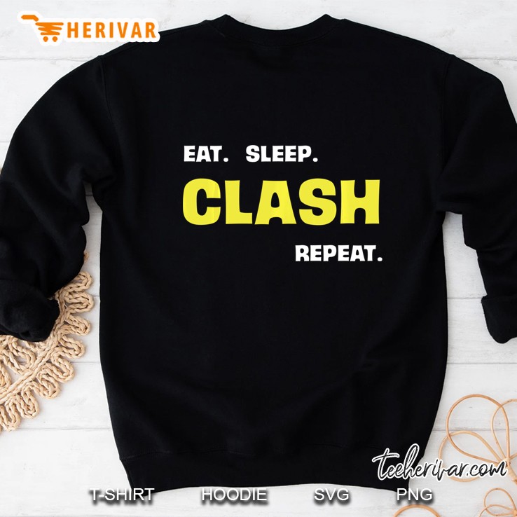 Funny Eat Sleep Clash Repeat Gaming Sweatshirt