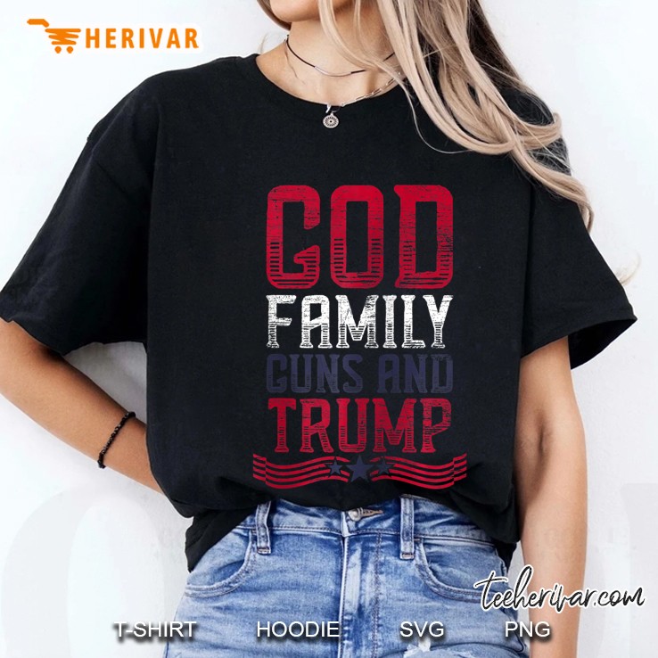 God Familiy Guns And Trump Zip Ladies Tee