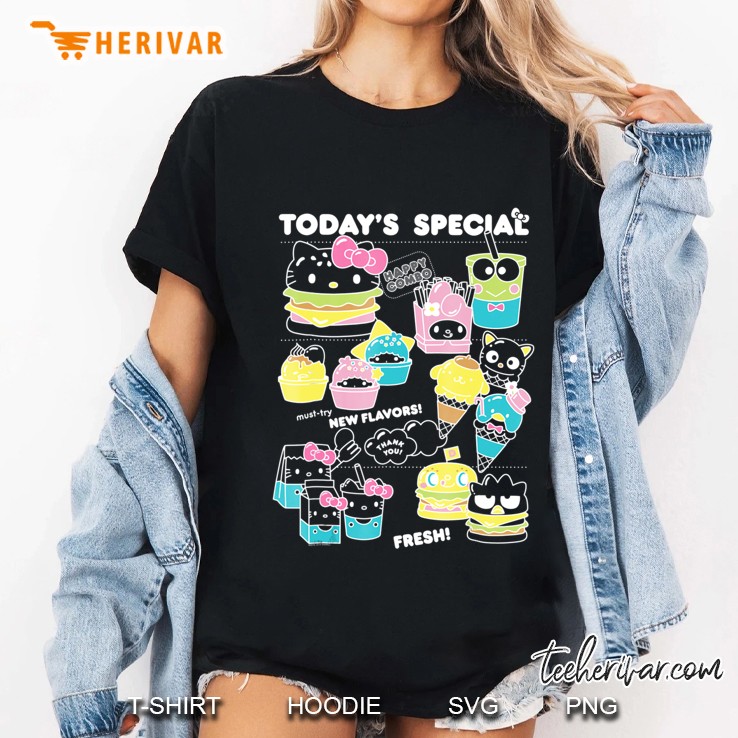 Hello Sanrio Kawaii Burger Shop Foodie Menu Tee Shirt Hoodie