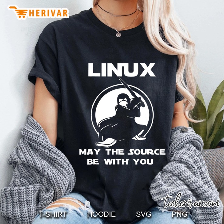 Linux May The Source Be With You Ladies Tee