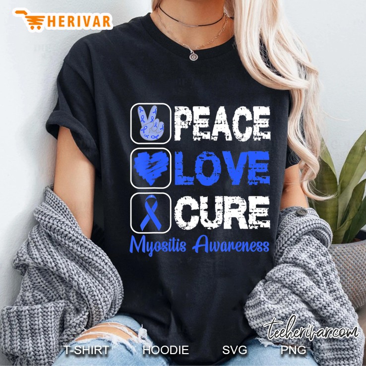 Love Peace Cure Myositis Awareness Ladies Tee