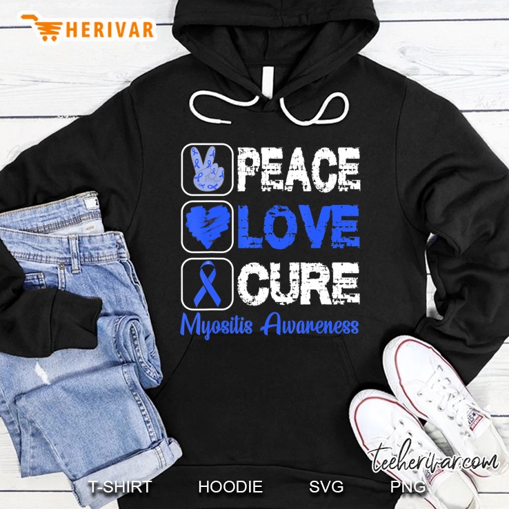 Love Peace Cure Myositis Awareness Hoodie