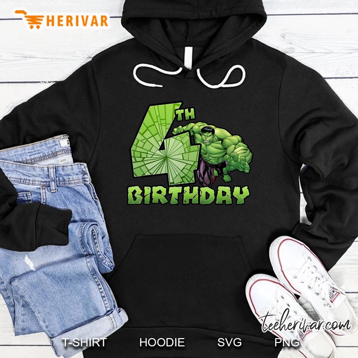 Marvel Avengers Hulk Smash 4Th Birthday Hoodie