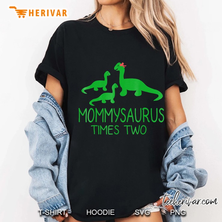 Mommysaurus Fun Mother Mom Baby Kids Dinosaur Twins Ladies Tee