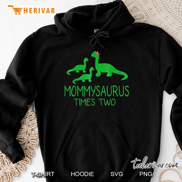 Mommysaurus Fun Mother Mom Baby Kids Dinosaur Twins Hoodie
