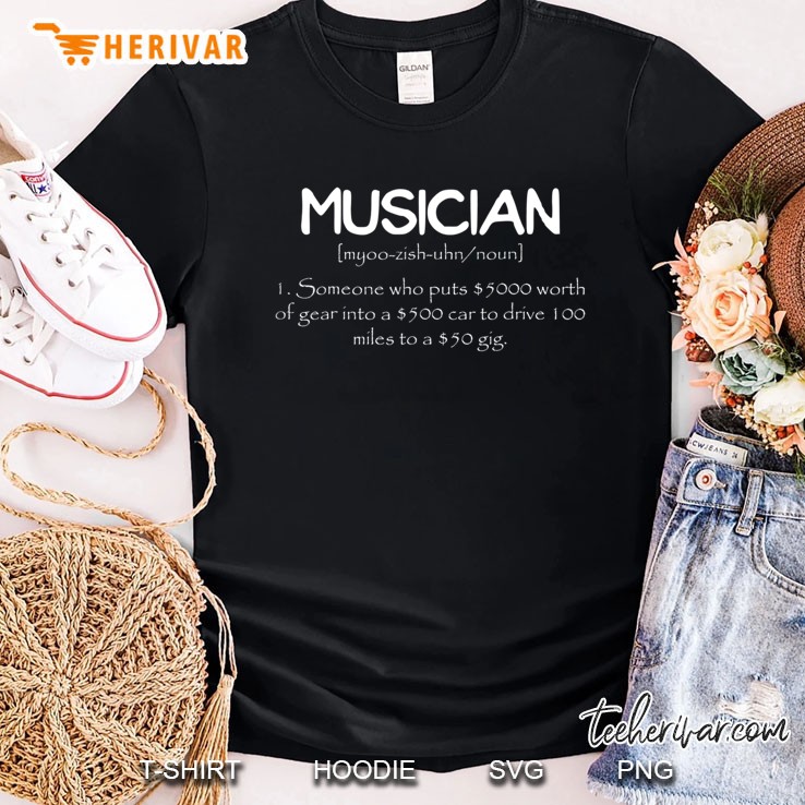 Musician Definition Funny Musician Meaning Gift Tee Shirt
