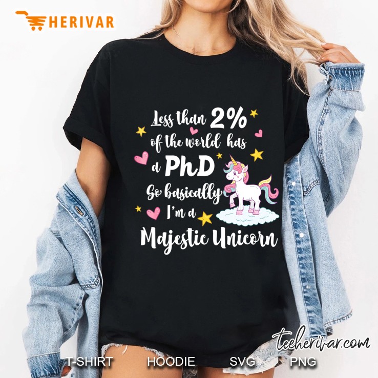 Phd Doctorate Majestic Unicorn For Grad Students Ladies Tee