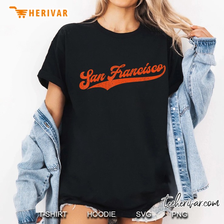 San Francisco Baseball Vintage California Sf Baseball Gift Ladies Tee