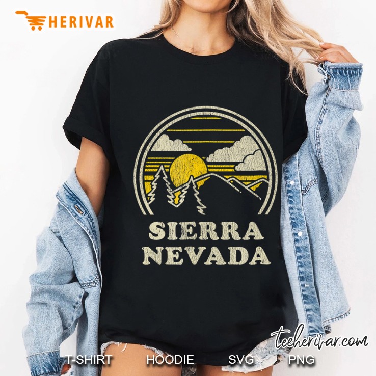 Sierra Nevada Vintage Hiking Mountains Tee Hoodie