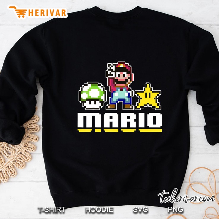 Super Mario Pixel Mario Portrait Sweatshirt