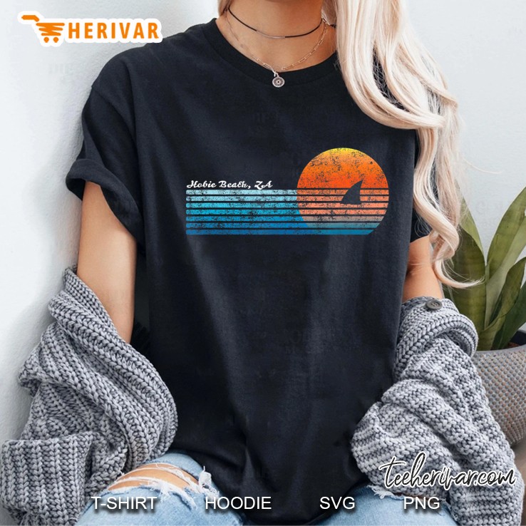 Vintage Hobie Beach Retro 80S Shark Fin Sunset Ladies Tee