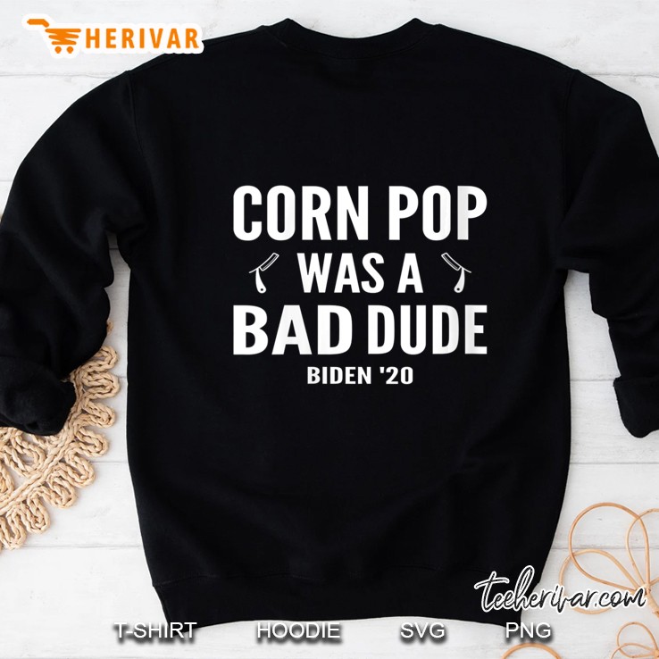 Womens Corn Pop Was A Bad Dude Biden 2020 V-Neck Mugs