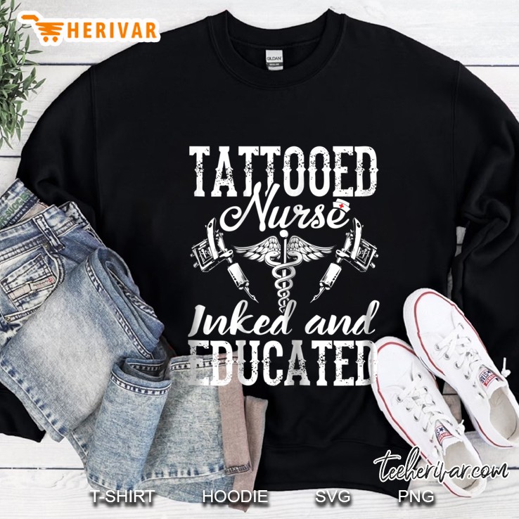 Womens Tattooed Nurse Inked And Educated Gift For Nurses Mugs