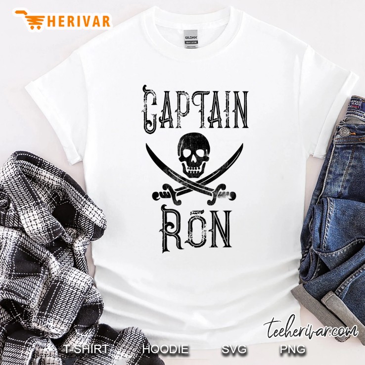 Cool Captain Ron Retro Personalized Pirate Boating Gift Shirt