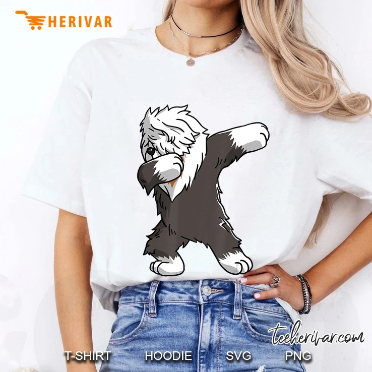 Funny Dabbing Old English Sheepdog Party Birthday Gift Ladies Tee