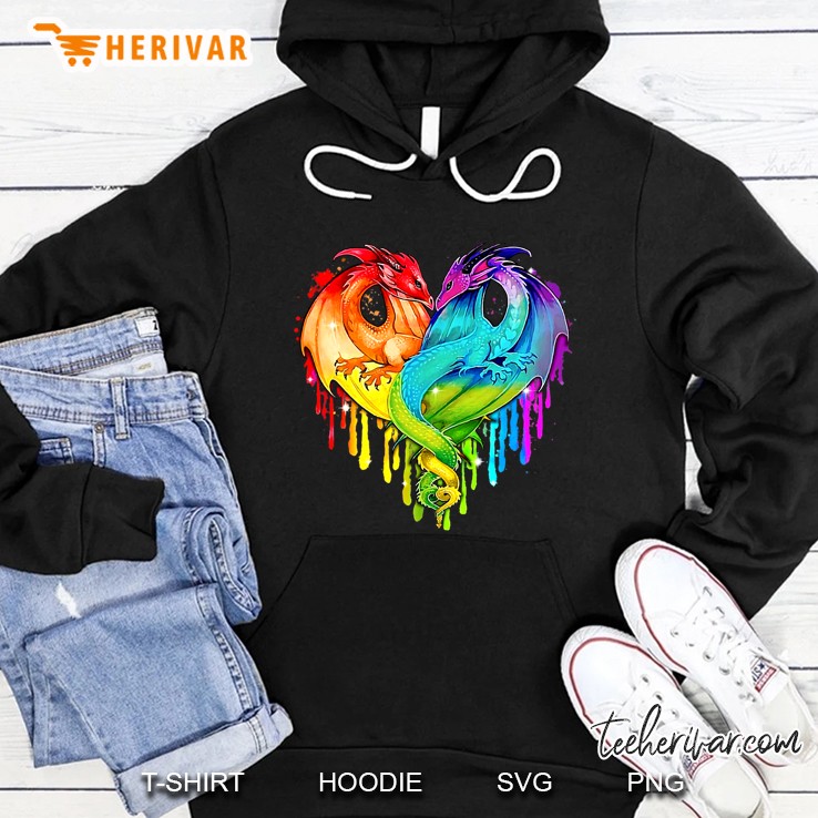 Couple Dragon Lgbt Couple Dragon Rainbow Hoodie