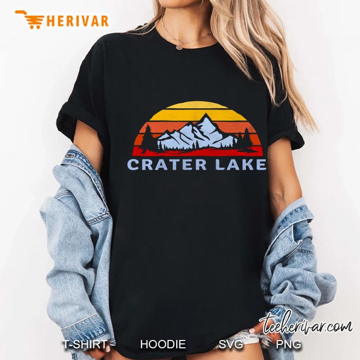 Crater Lake National Park Retro Sunset Ladies Tee