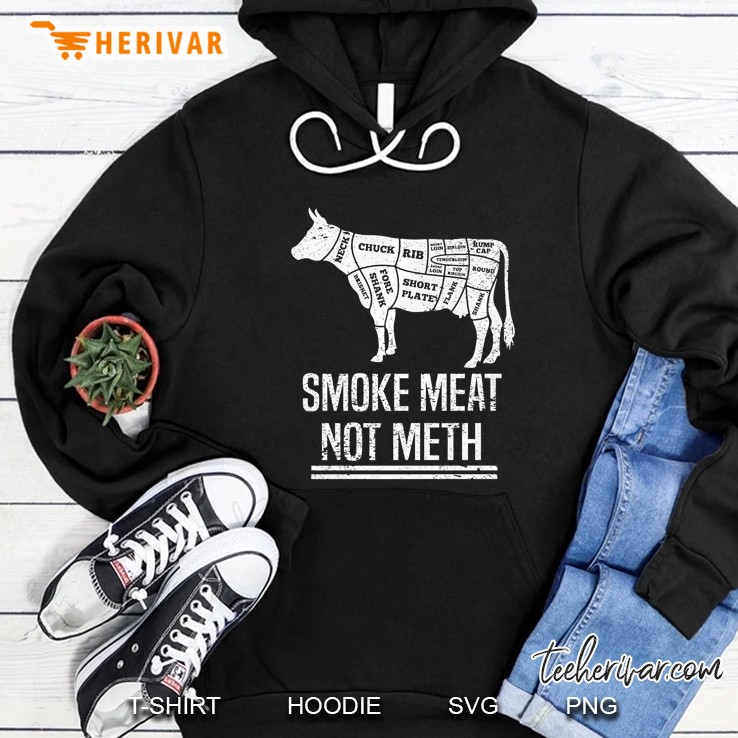 Funny Bbq Smoke Meat Not Meth Anti Drug Barbecue Grilling Premium Hoodie