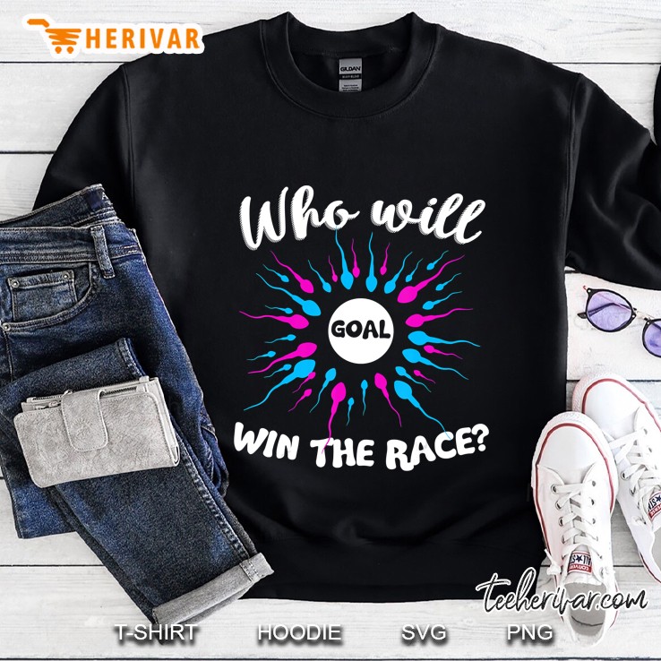 Gender Reveal Shirt Funny Who Will Win The Race Tee Mugs