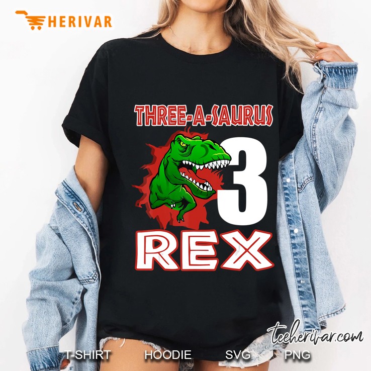 I'm Three-Rex 3Rd Birthday Boy Toddler Kid Dinosaur Gift Hoodie