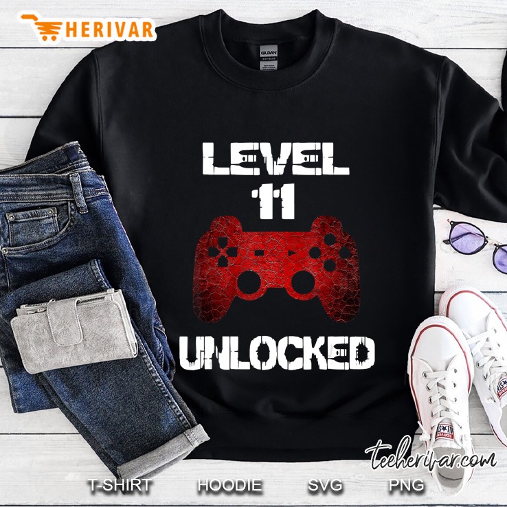 Level 11 Unlocked Boys 11Th Birthday 11 Year Old Gamer Gift Sweatshirt